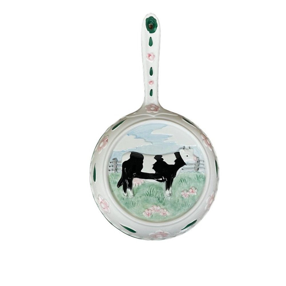 Vintage Cow Skillet Ceramic Wall Art Decor Tastesetter
